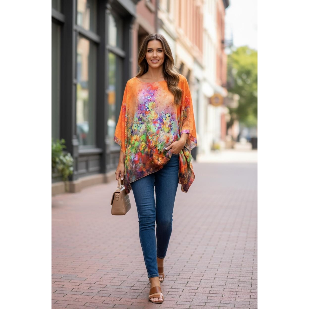 Bluza stil tunica oversized cu maneci largi tip liliac cod ES11564