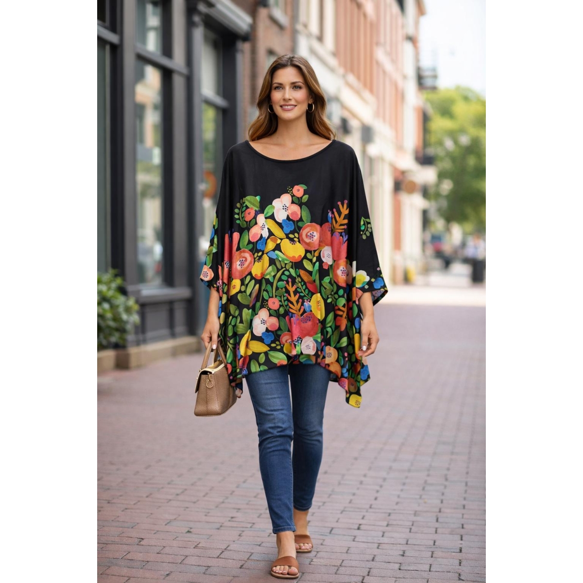 Bluza stil tunica oversized cu maneci largi tip liliac cod ES11574