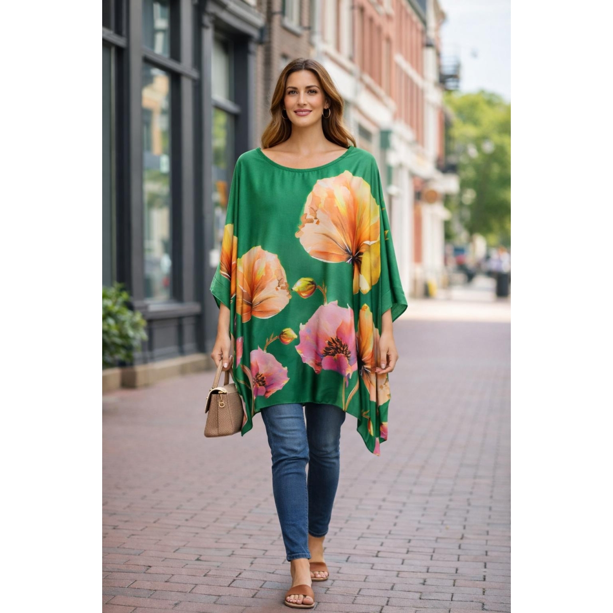 Bluza stil tunica oversized cu maneci largi tip liliac cod ES11579