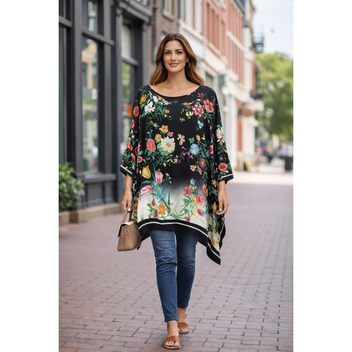 Bluza stil tunica oversized cu maneci largi tip liliac cod ES11581