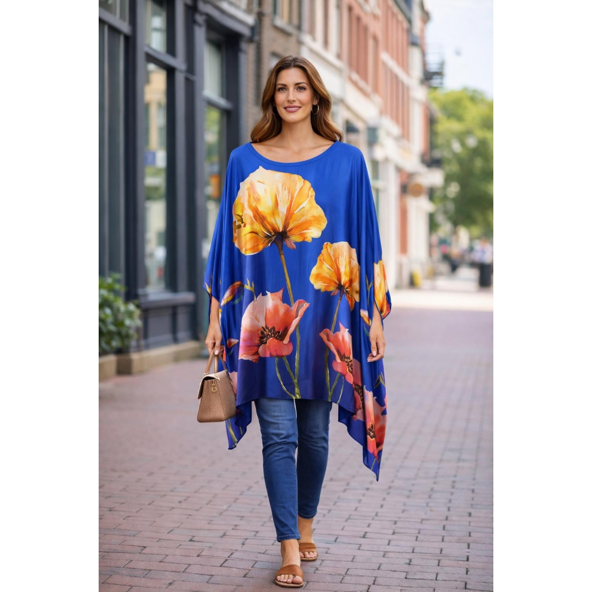 Bluza stil tunica oversized cu maneci largi tip liliac cod ES11583