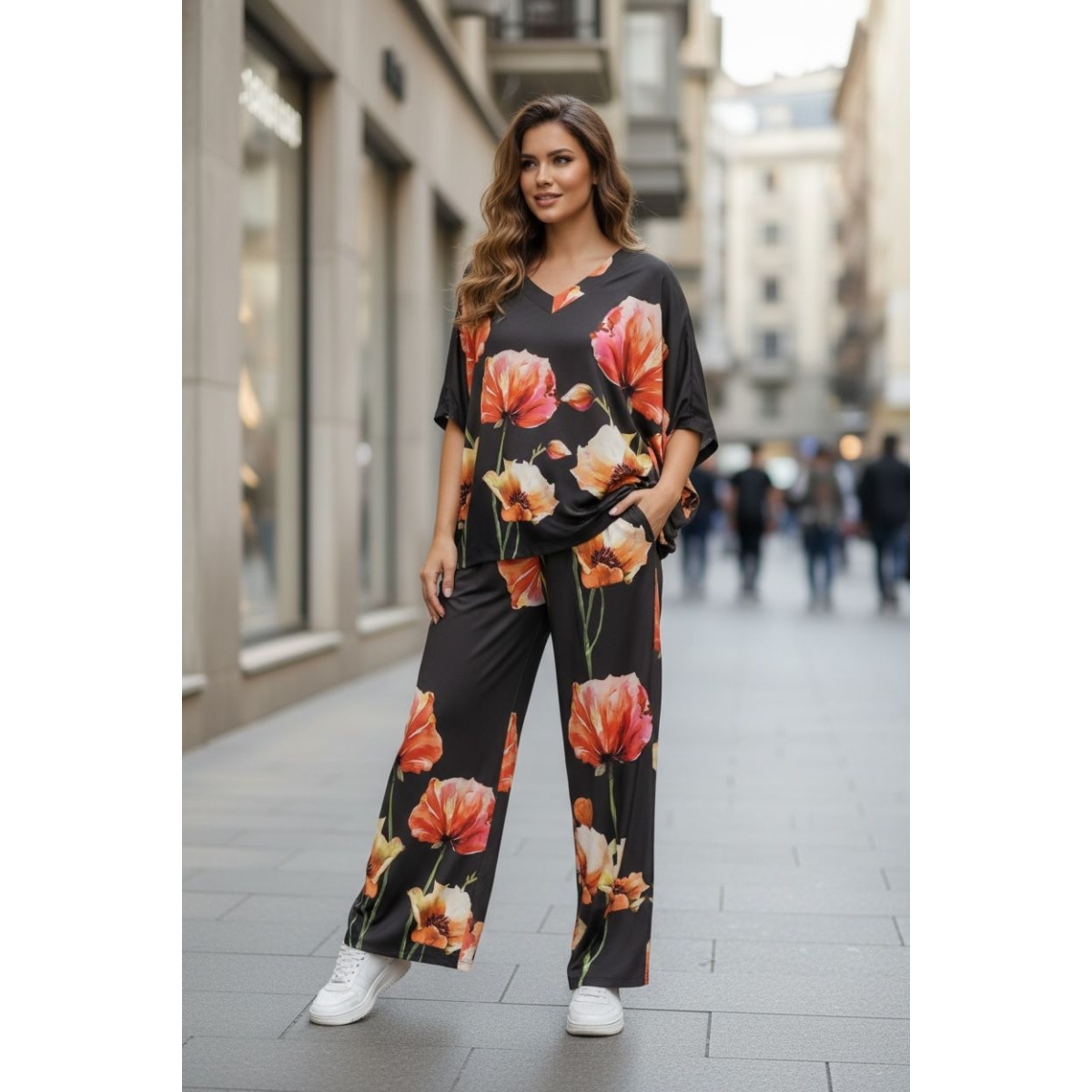 Compleu cu bluza tip liliac cod ES11544