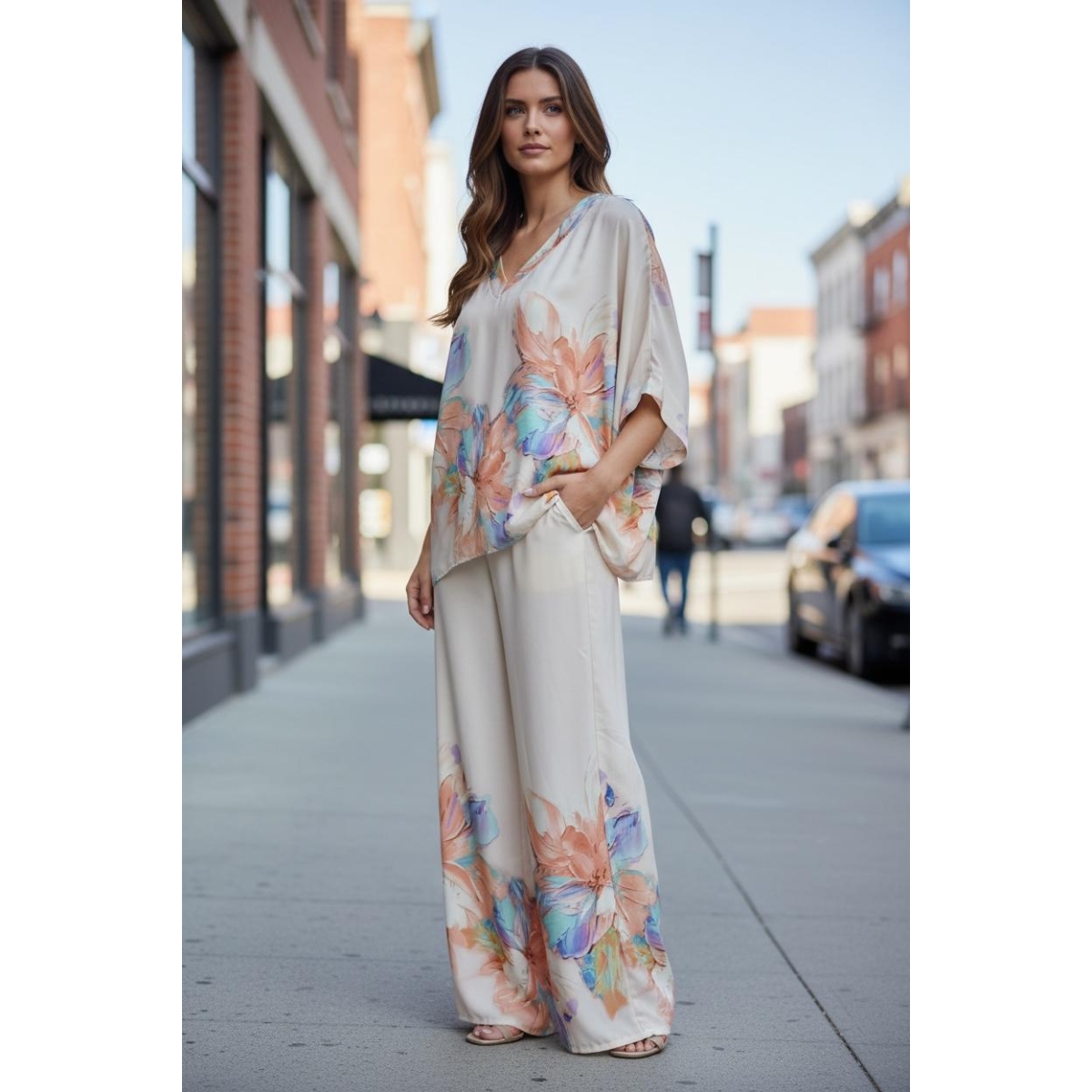 Compleu cu bluza tip liliac cod ES11545