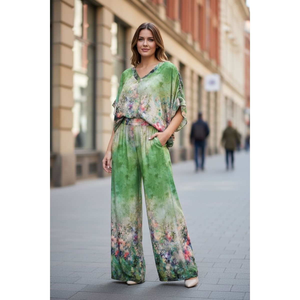 Compleu cu bluza tip liliac ES11464