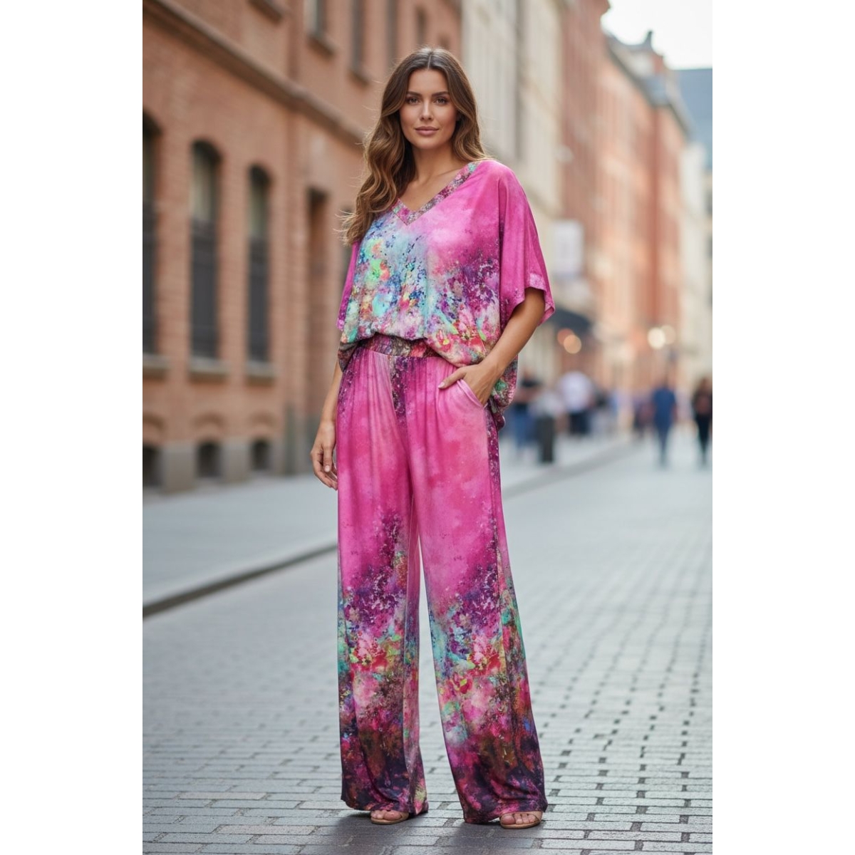 Compleu cu bluza tip liliac ES11465