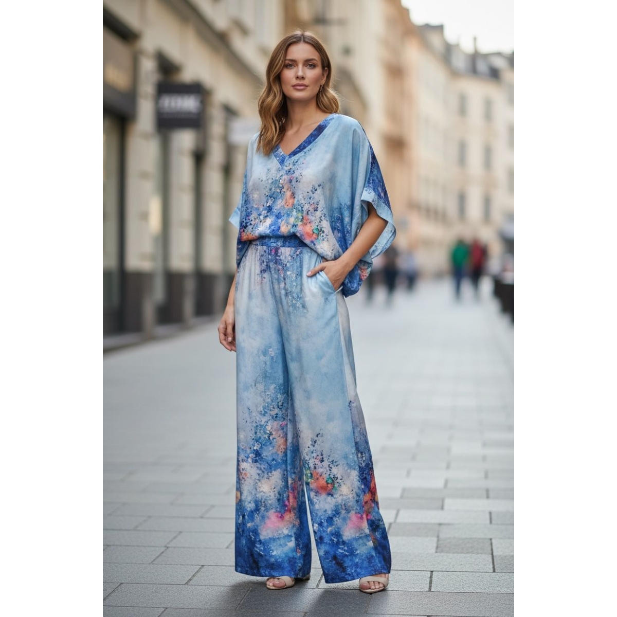 Compleu cu bluza tip liliac ES11467