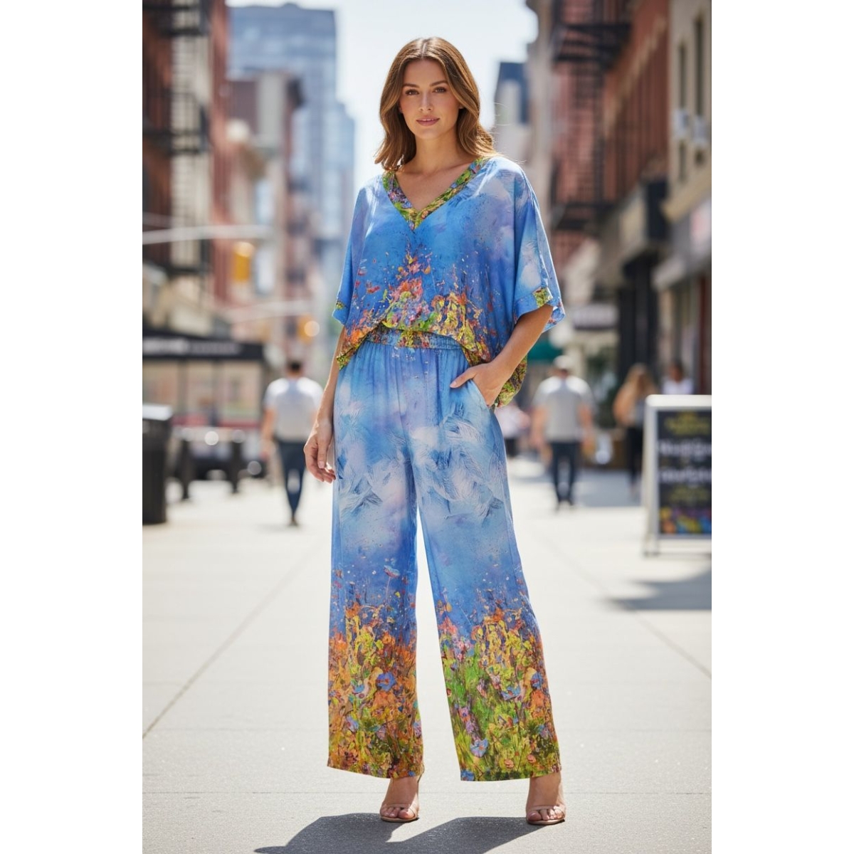 Compleu cu bluza tip liliac ES11469