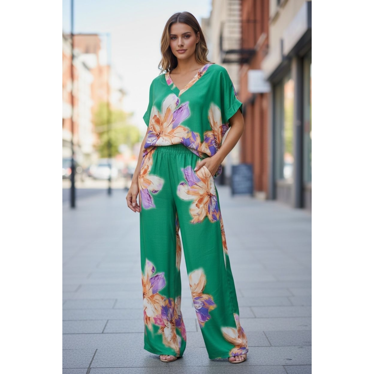 Compleu cu bluza tip liliac ES11475