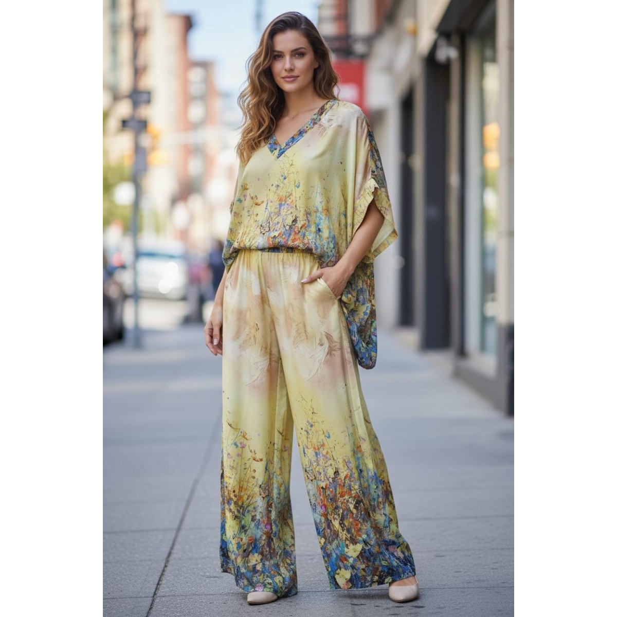 Compleu cu bluza tip liliac ES11478