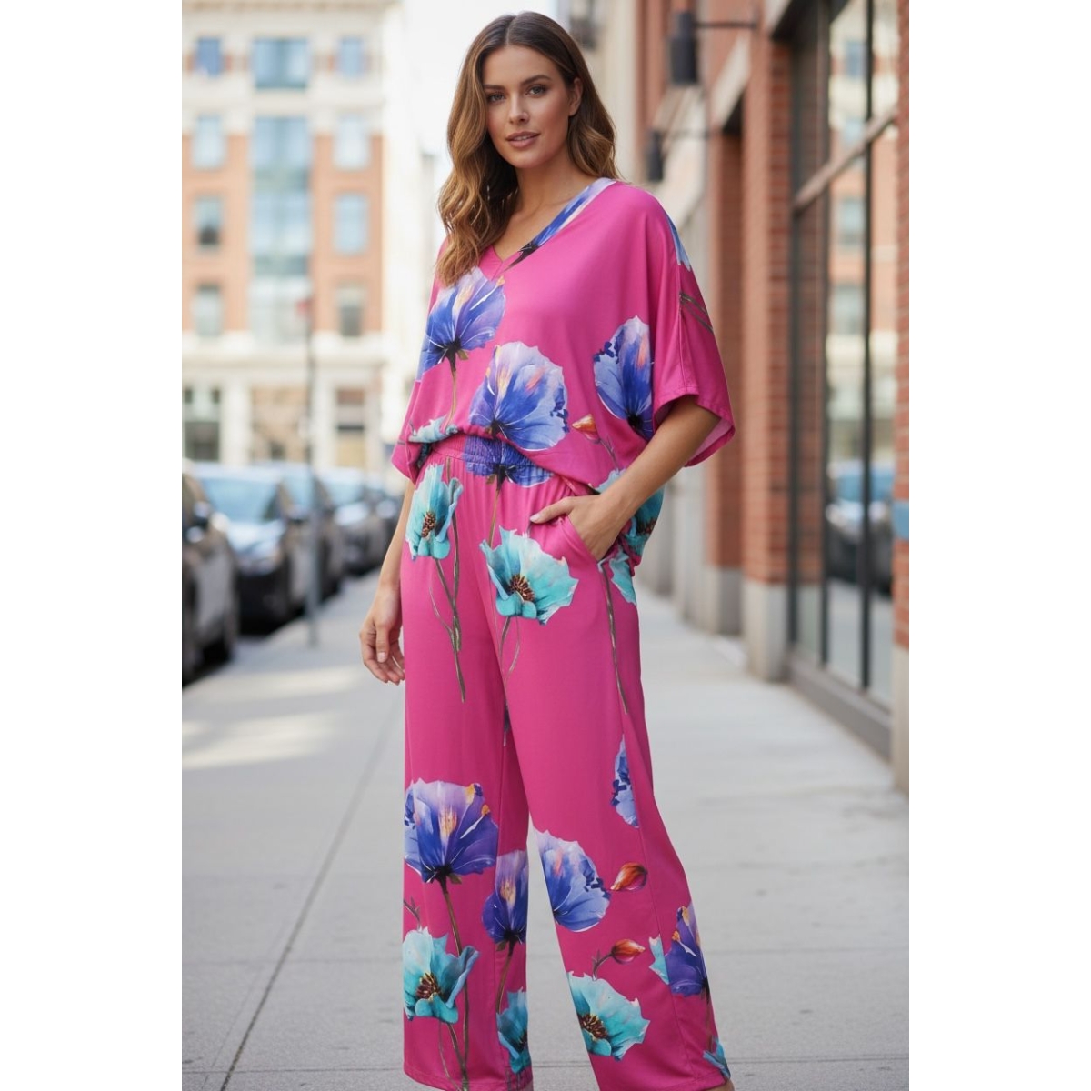 Compleu cu bluza tip liliac ES11481