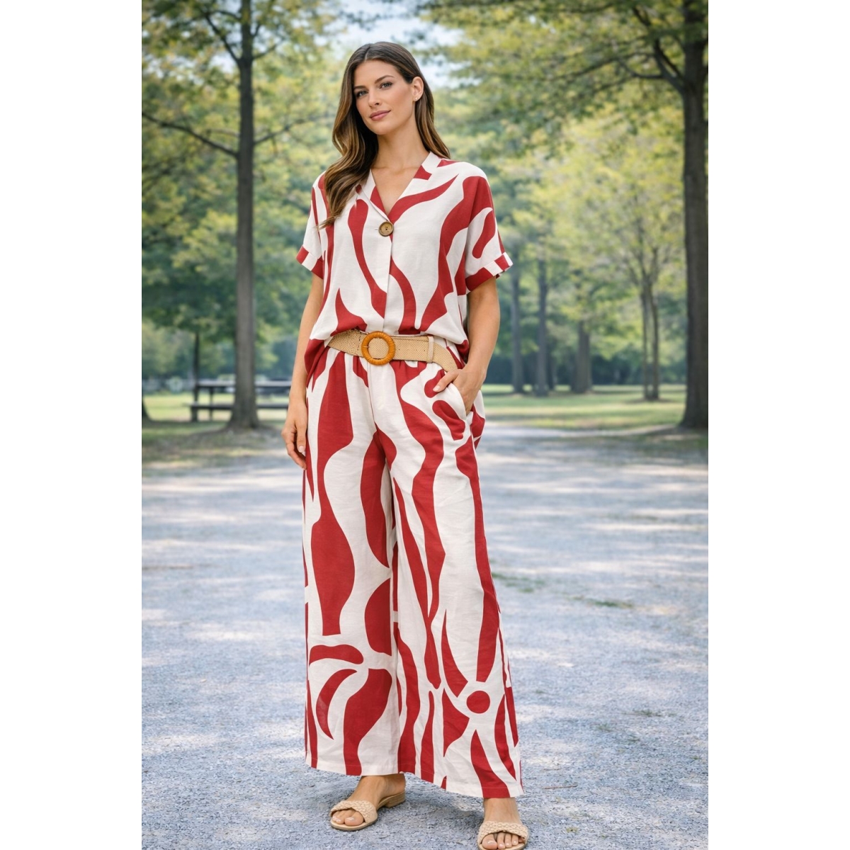 Compleu cu imprimeu abstract cod ES11399