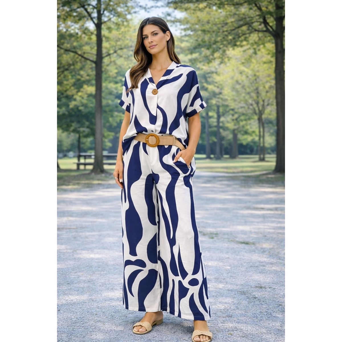 Compleu cu imprimeu abstract cod ES11400