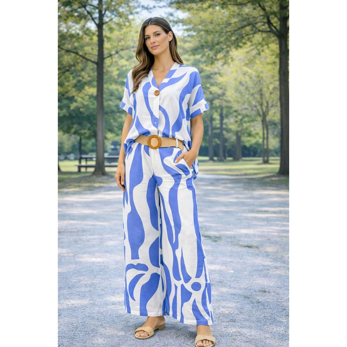 Compleu cu imprimeu abstract cod ES11401