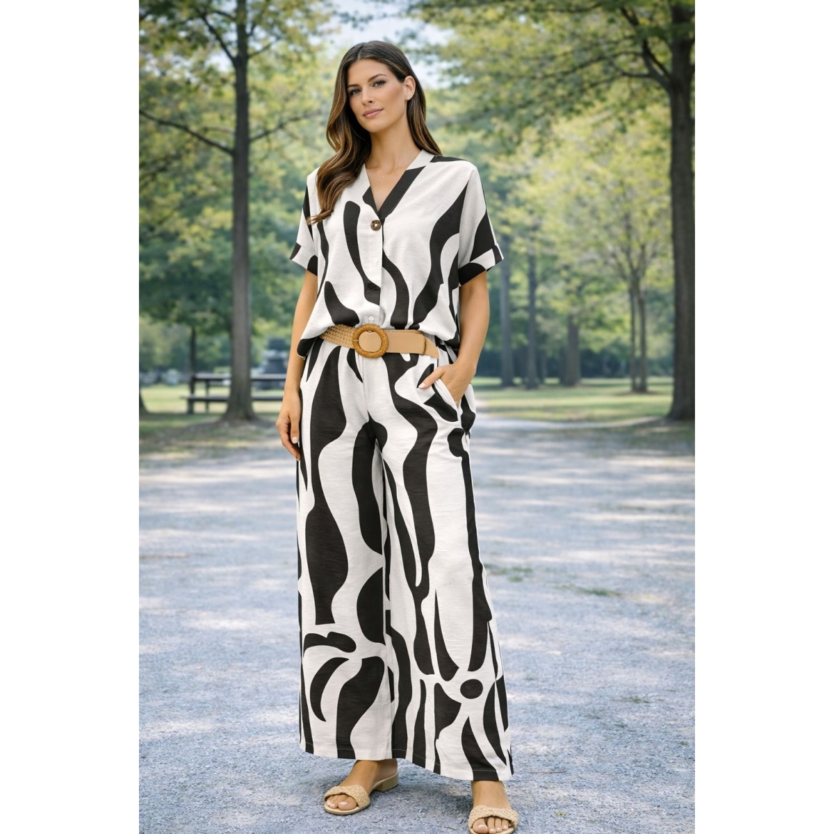 Compleu cu imprimeu abstract cod ES11406