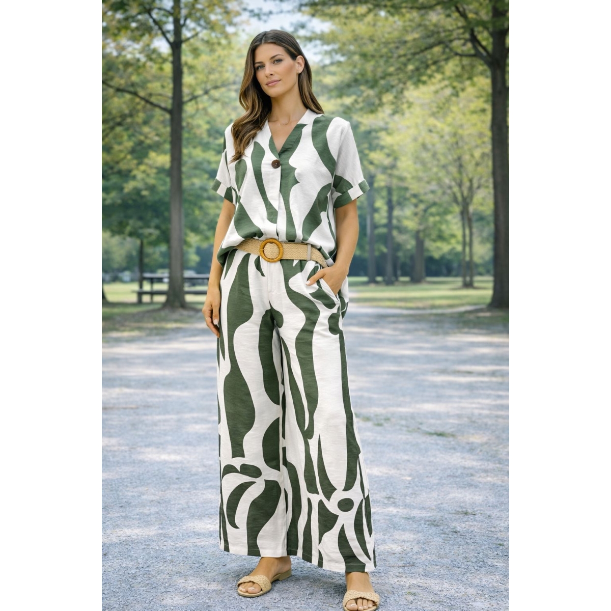 Compleu cu imprimeu abstract cod ES11407