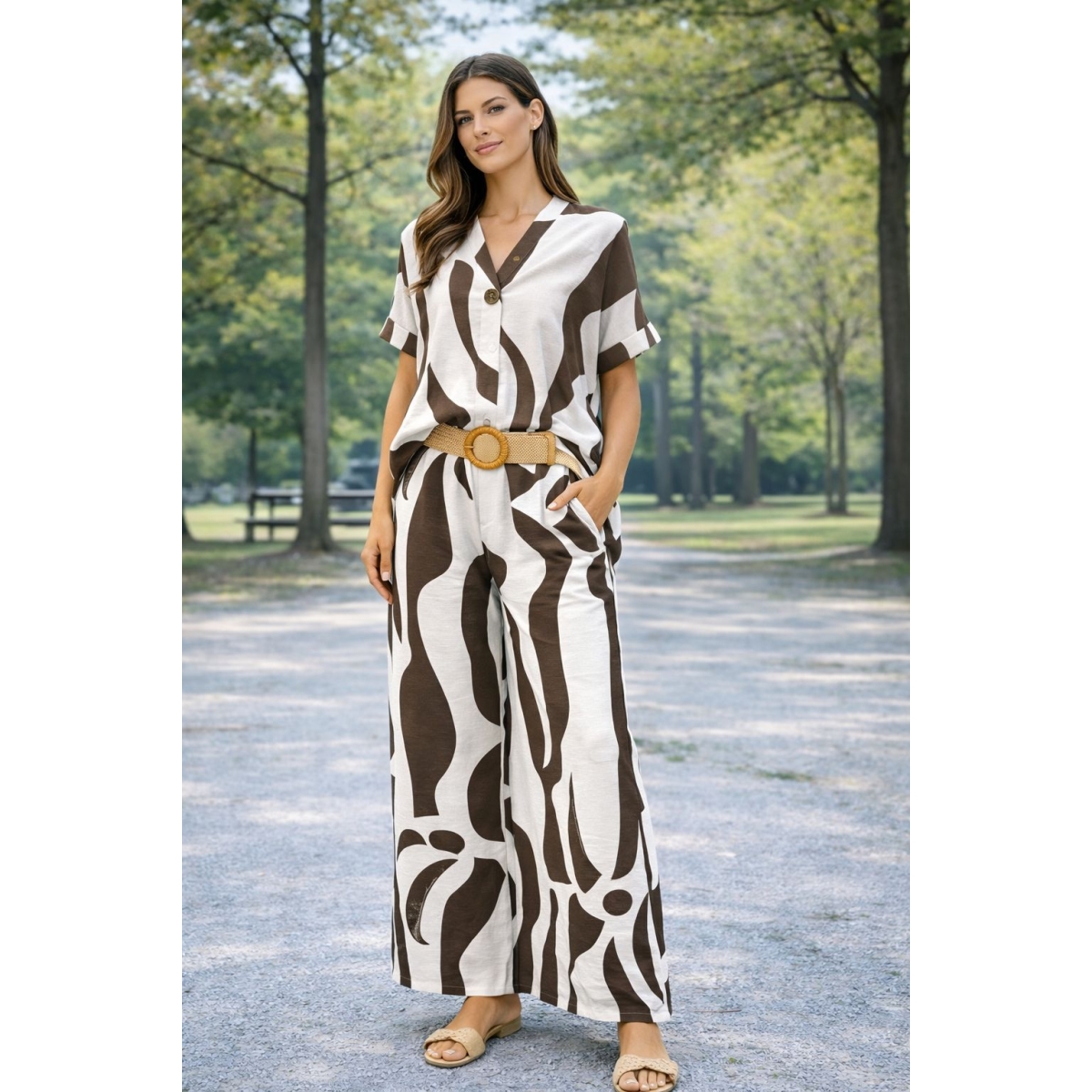 Compleu cu imprimeu abstract cod ES11408