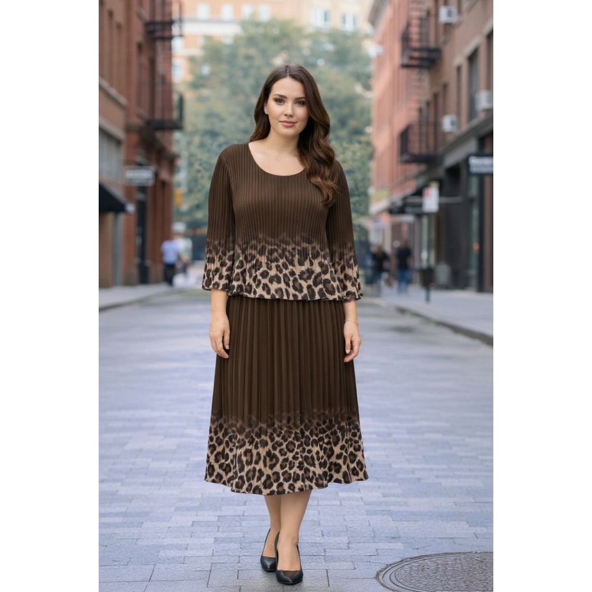 Rochie midi cu aspect plisat cod ES11527