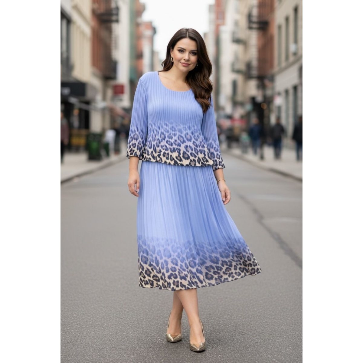 Rochie midi cu aspect plisat cod ES11529