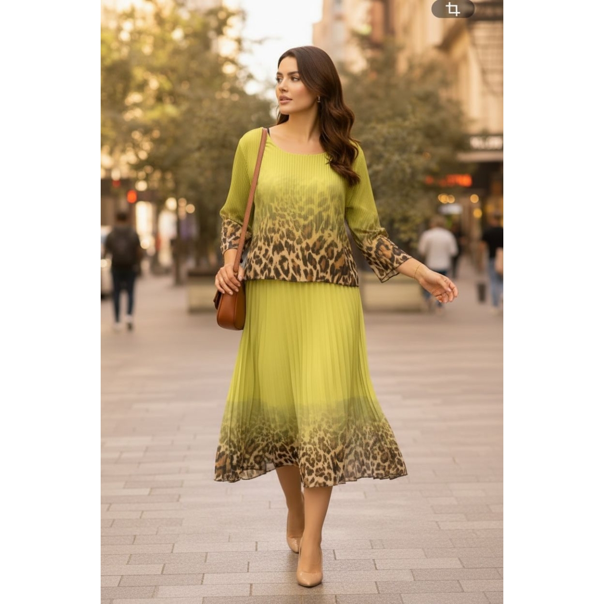 Rochie midi cu aspect plisat cod ES11530