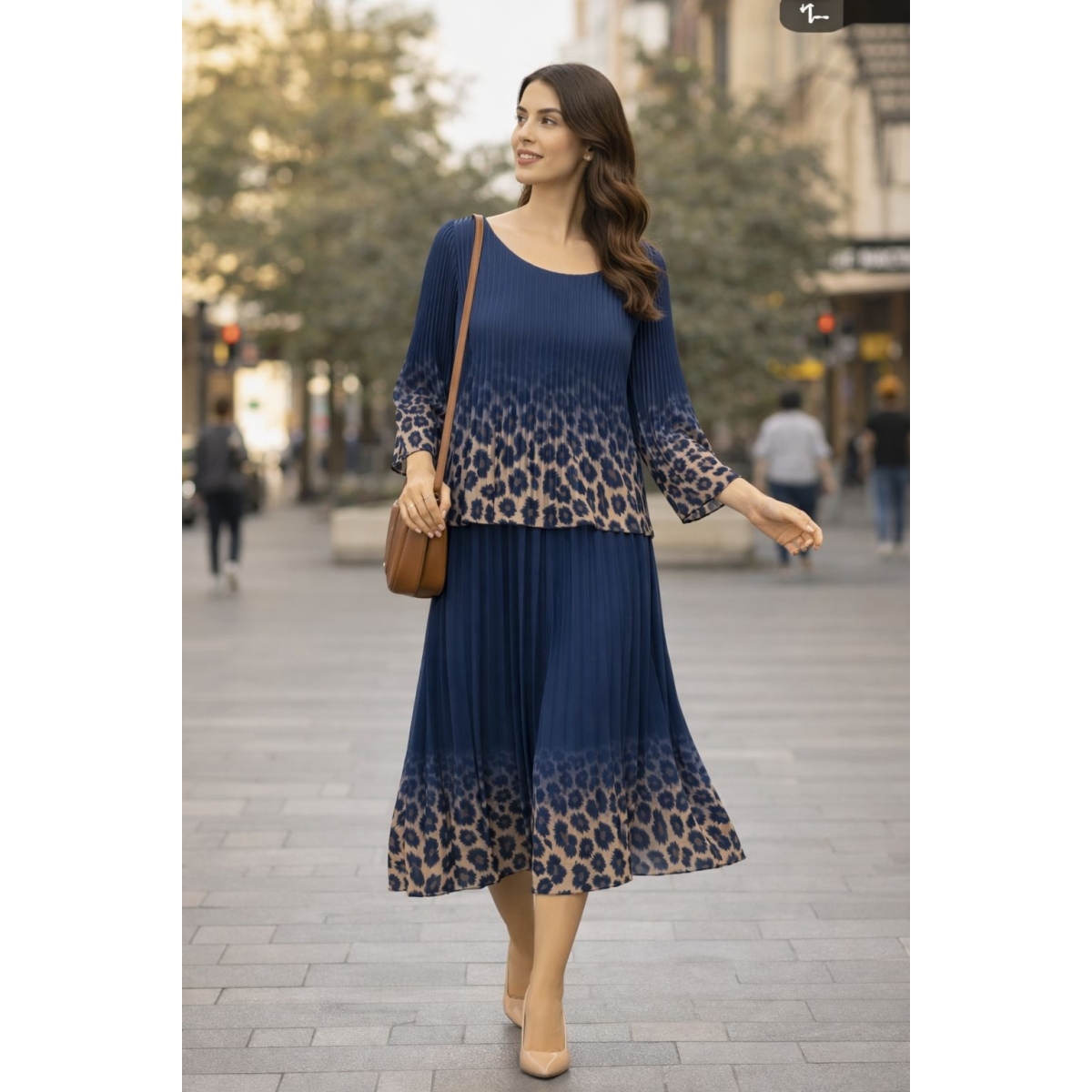 Rochie midi cu aspect plisat cod ES11532