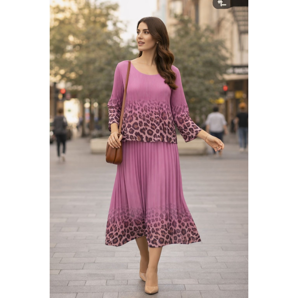 Rochie midi cu aspect plisat cod ES11533