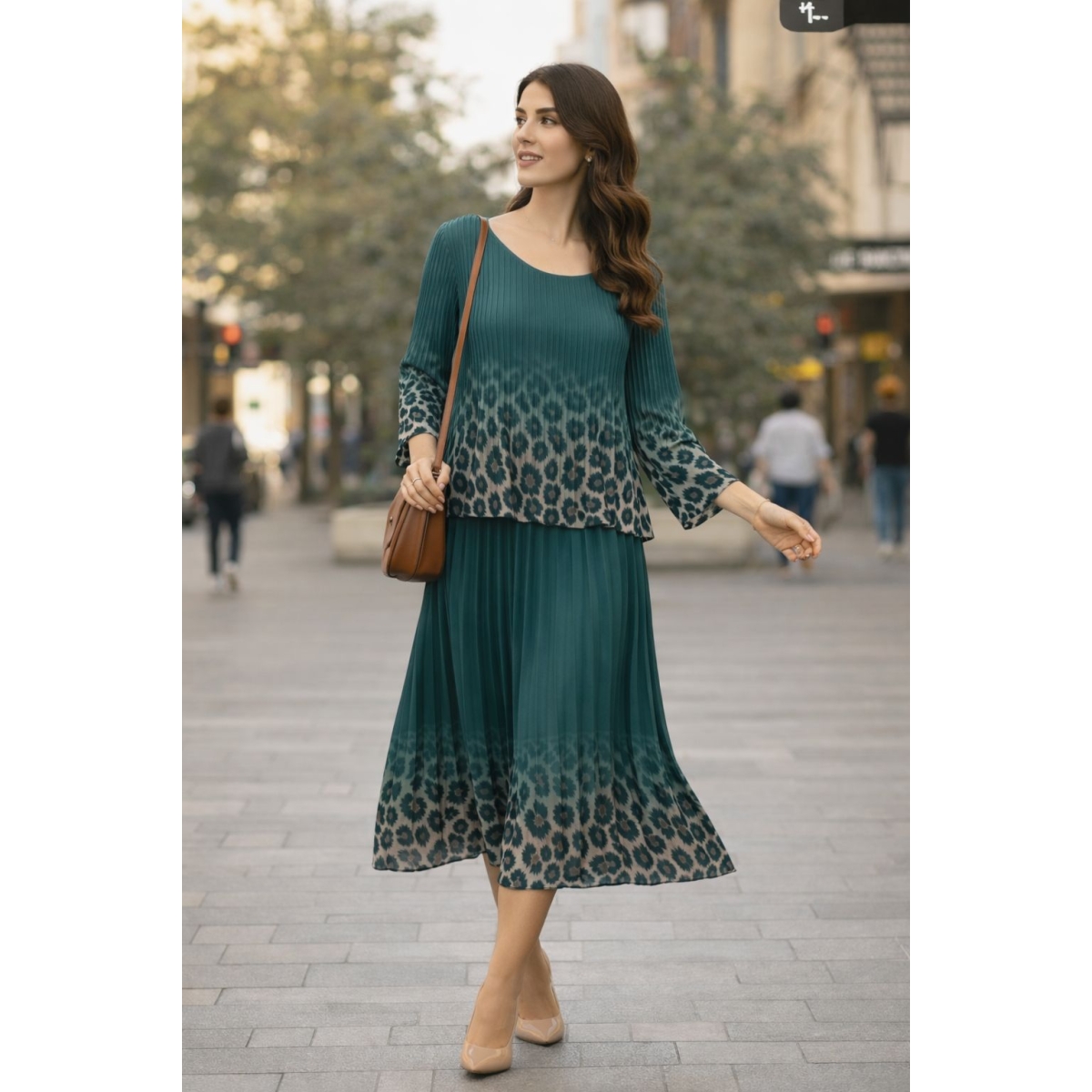 Rochie midi cu aspect plisat cod ES11535