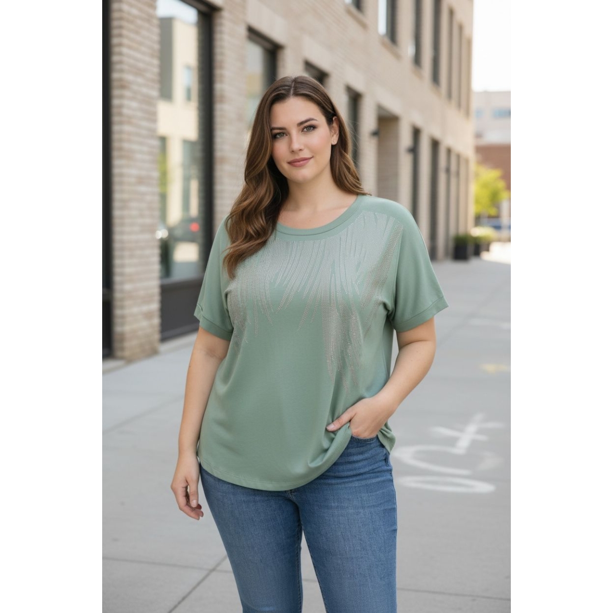 Tricou cu croiala lejera cod ES11643